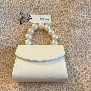 Olga Berg Peta Mini Bag with Pearl Handle